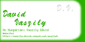 david vaszily business card